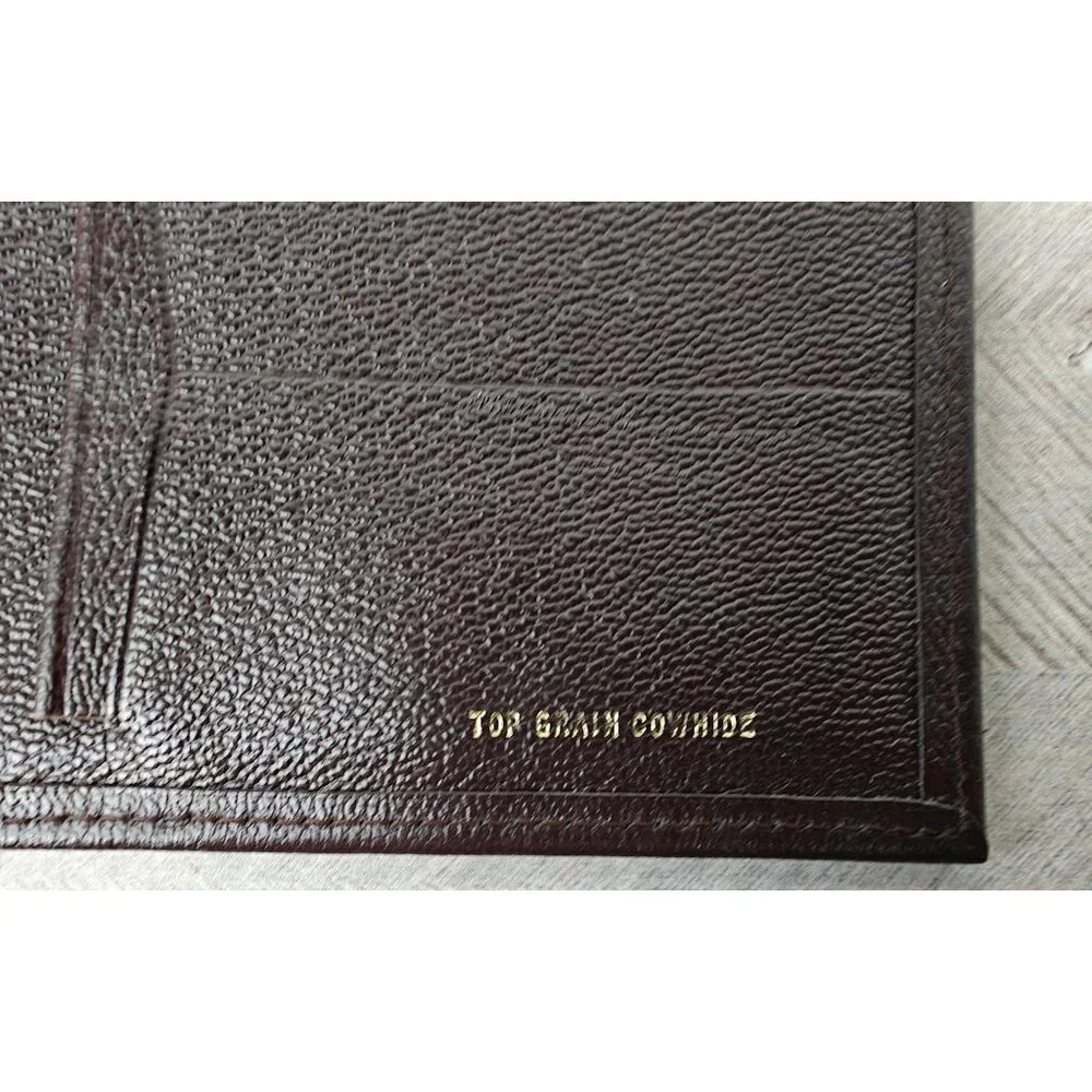 Vintage New Top Grain Cowhide Mens Bifold Wallet Brown Genuine Leather